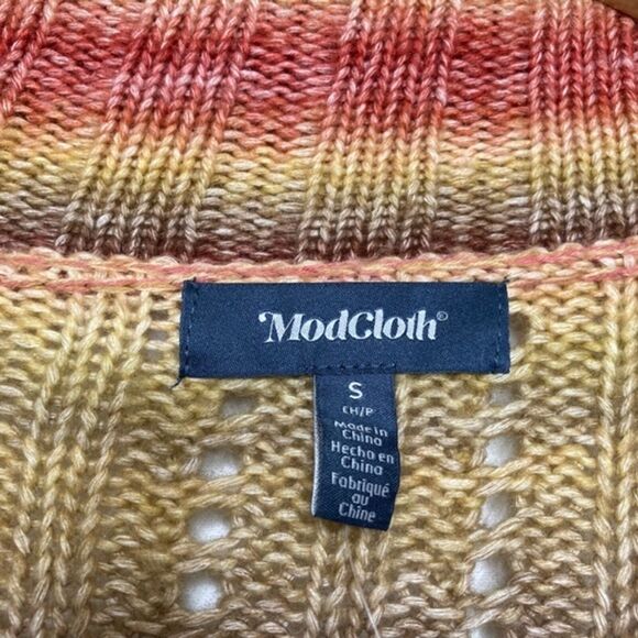 Modcloth The Last Summer Sunset Multicolor Longline Cardigan Granny Beachy Small - Picture 9 of 9